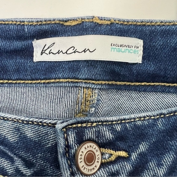 KanCan Jr Women’s Blue Jeans Sz 7/27 Distressed Pockets Stretch Button Fly - Picture 5 of 14